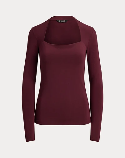 Stretch Jersey Square-Neck Top