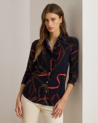 Slim Fit Belting-Print Jersey Shirt