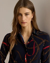 Slim Fit Belting-Print Jersey Shirt