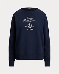 Embroidered-Crest Fleece Pullover