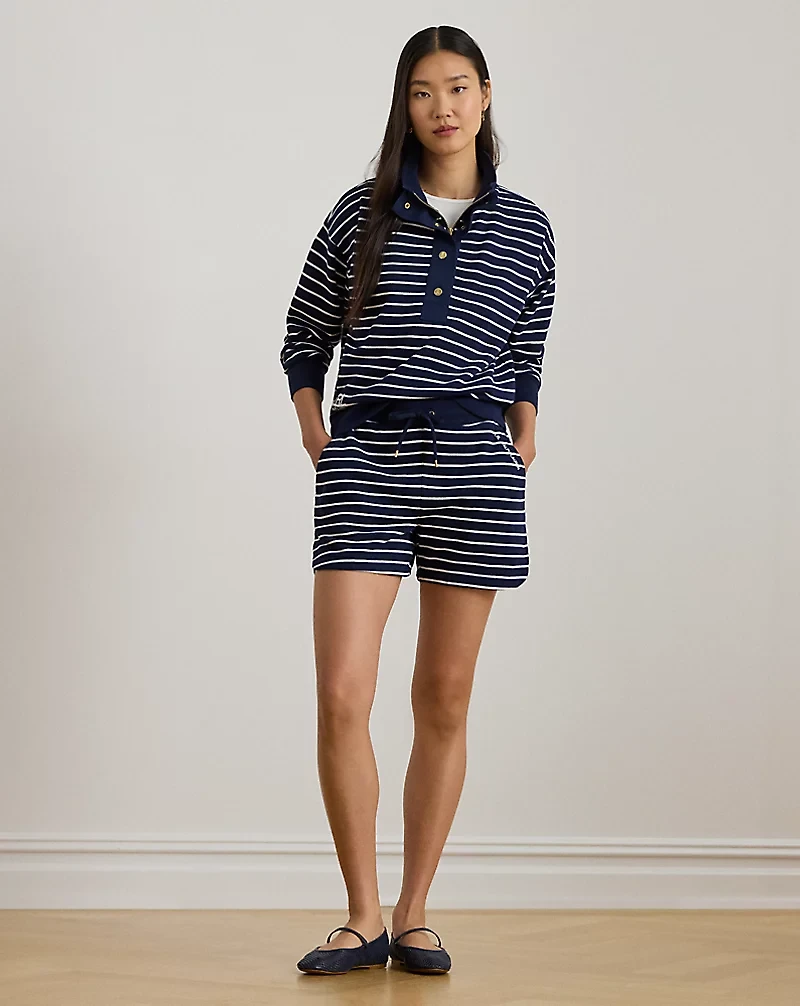 Striped French Terry Drawcord Short