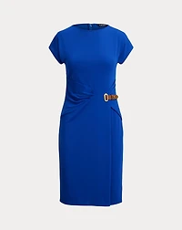 Buckle-Trim Stretch Jersey Dress