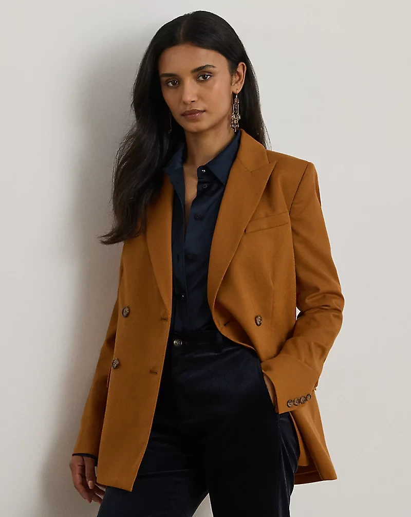 Double-Breasted Wool Twill Blazer