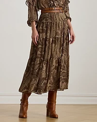 Paisley Chiffon Tiered Skirt