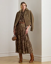 Paisley Chiffon Tiered Skirt