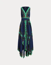 Belting & Polka-Dot Georgette Dress