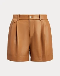 Pleated Lambskin Short
