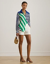 Classic Fit Striped Crepe Shirt