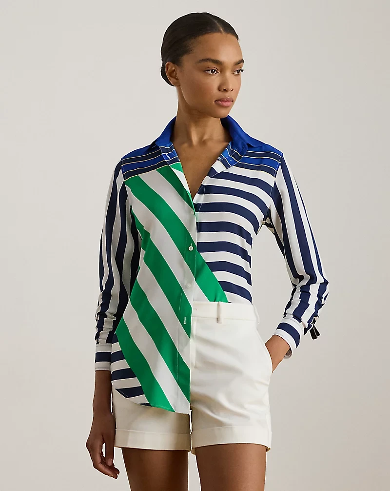 Classic Fit Striped Crepe Shirt