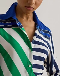 Classic Fit Striped Crepe Shirt