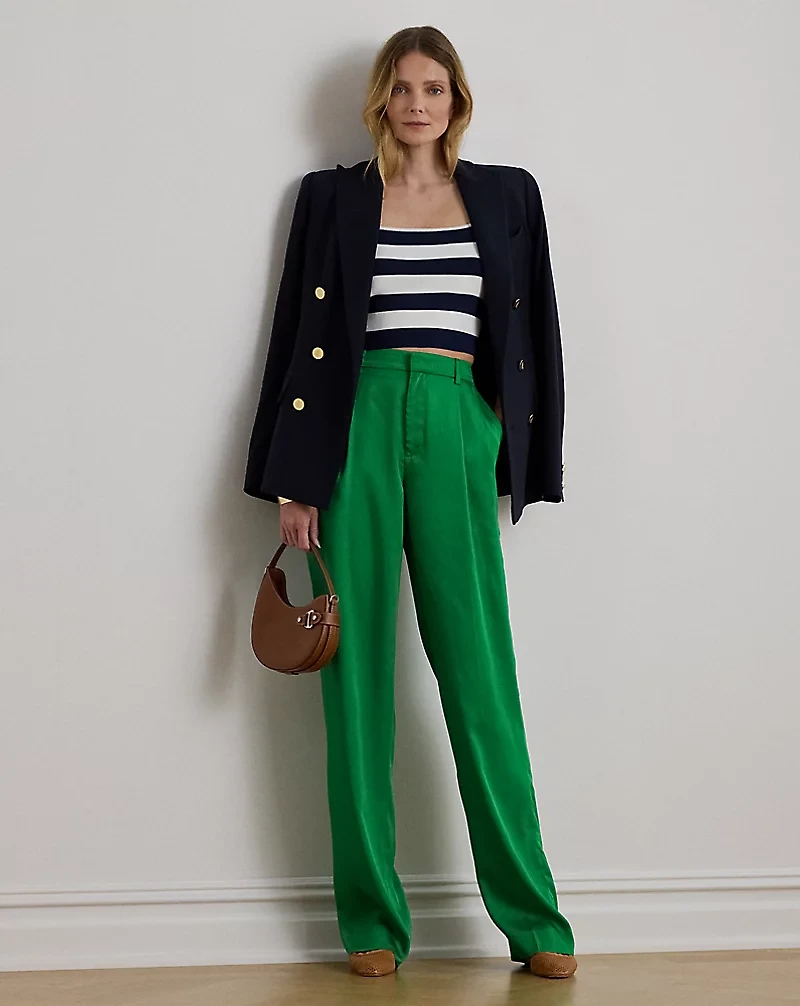 Pleated Twill Tapered Pant