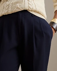 Pleated Tricotine Tapered Pant