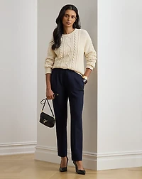 Pleated Tricotine Tapered Pant