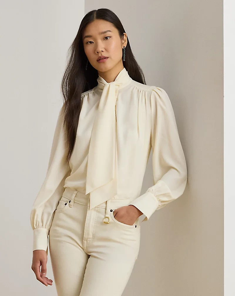 Georgette Tie-Neck Blouse