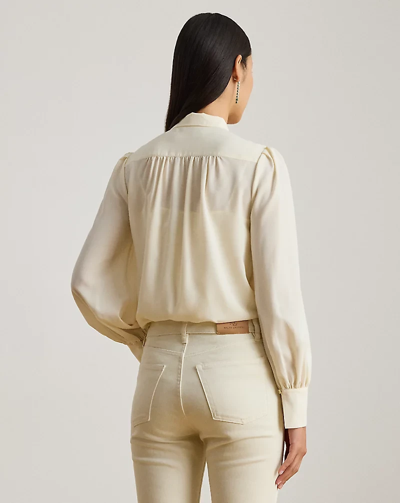 Georgette Tie-Neck Blouse