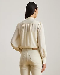 Georgette Tie-Neck Blouse