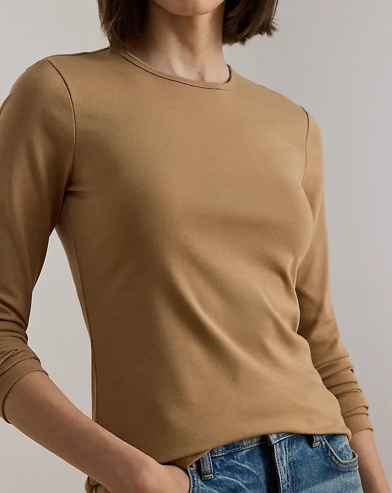 Stretch Cotton Long-Sleeve Tee
