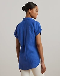 Relaxed Fit Linen Short-Sleeve Shirt