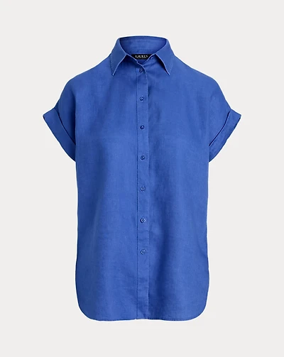 Relaxed Fit Linen Short-Sleeve Shirt