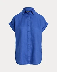 Relaxed Fit Linen Short-Sleeve Shirt
