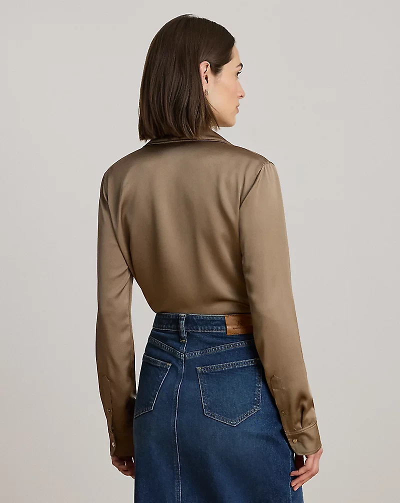 Classic Fit Satin Charmeuse Shirt