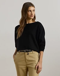 Cotton-Blend Dolman-Sleeve Sweater