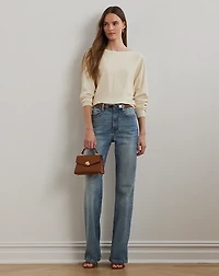 Cotton-Blend Dolman-Sleeve Sweater