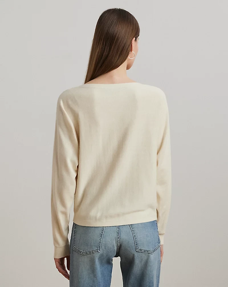 Cotton-Blend Dolman-Sleeve Sweater