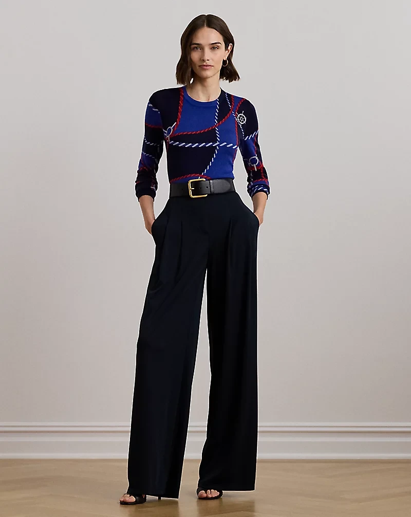 Rope-Print Cotton-Blend Sweater