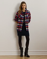 Buffalo Check Belted Twill Shirt Jacket