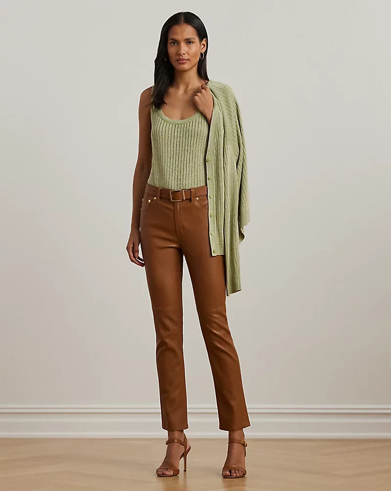 Metallic Rib-Knit Sweater Tank Top