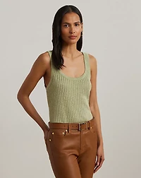 Metallic Rib-Knit Sweater Tank Top