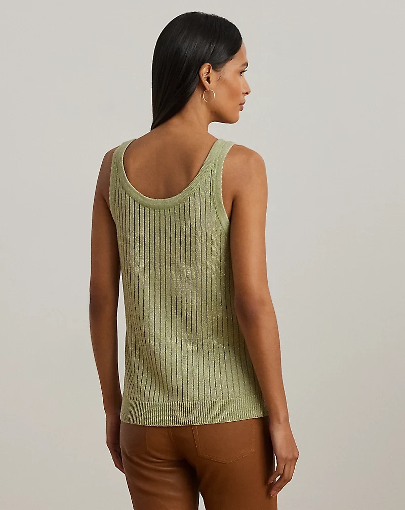 Metallic Rib-Knit Sweater Tank Top