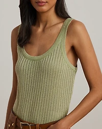 Metallic Rib-Knit Sweater Tank Top