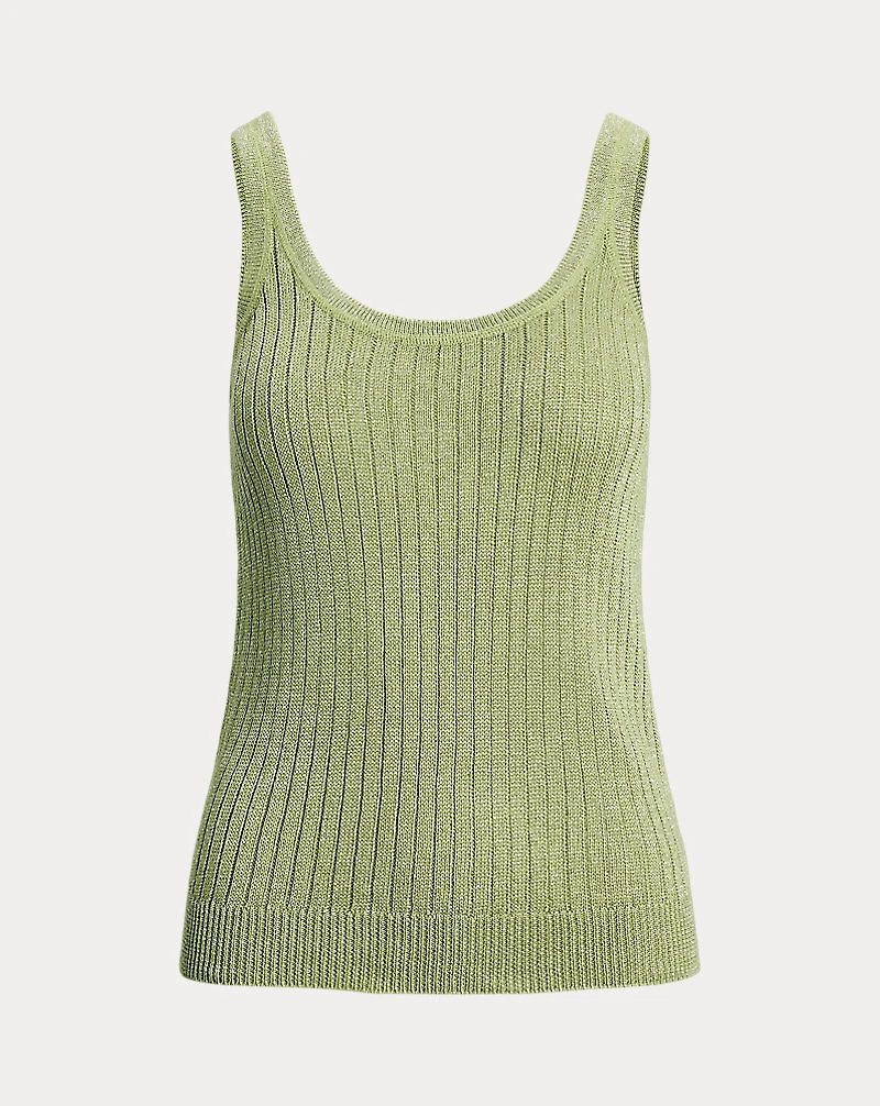 Metallic Rib-Knit Sweater Tank Top