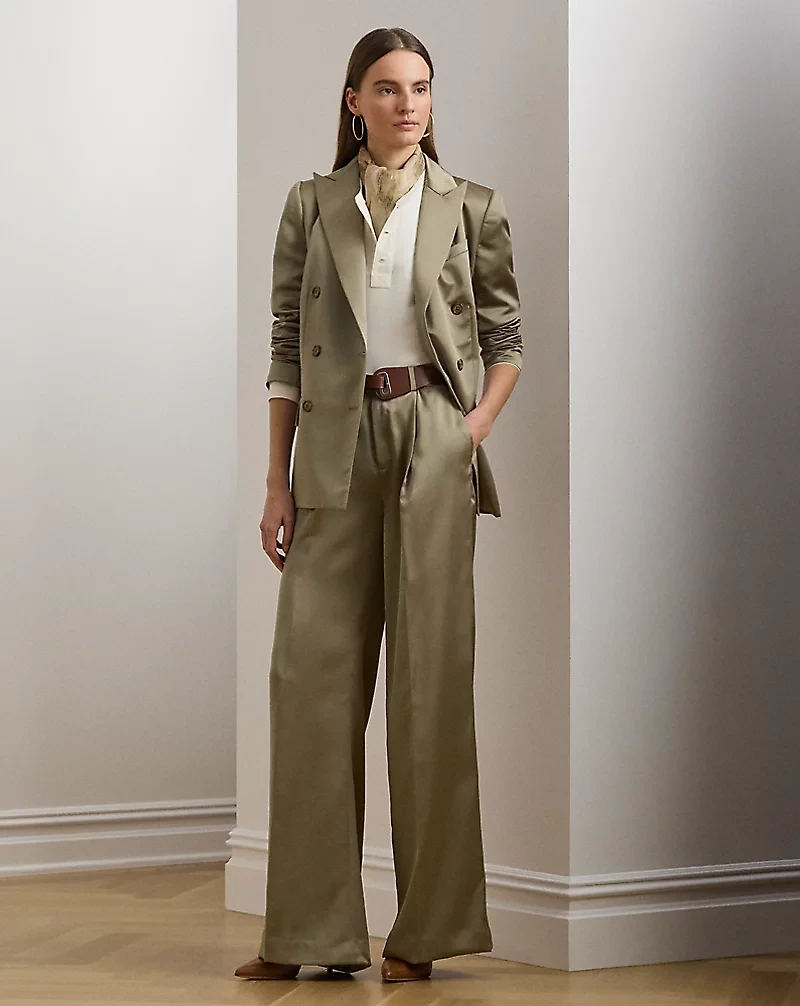 Satin Charmeuse Wide-Leg Pant
