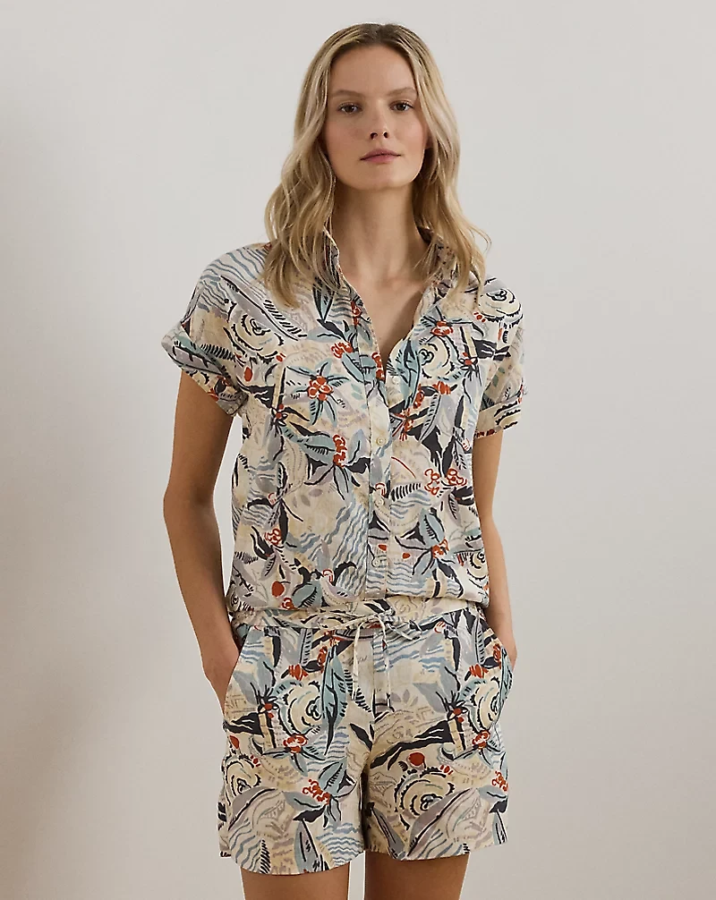 Relaxed Fit Print Short-Sleeve Shirt