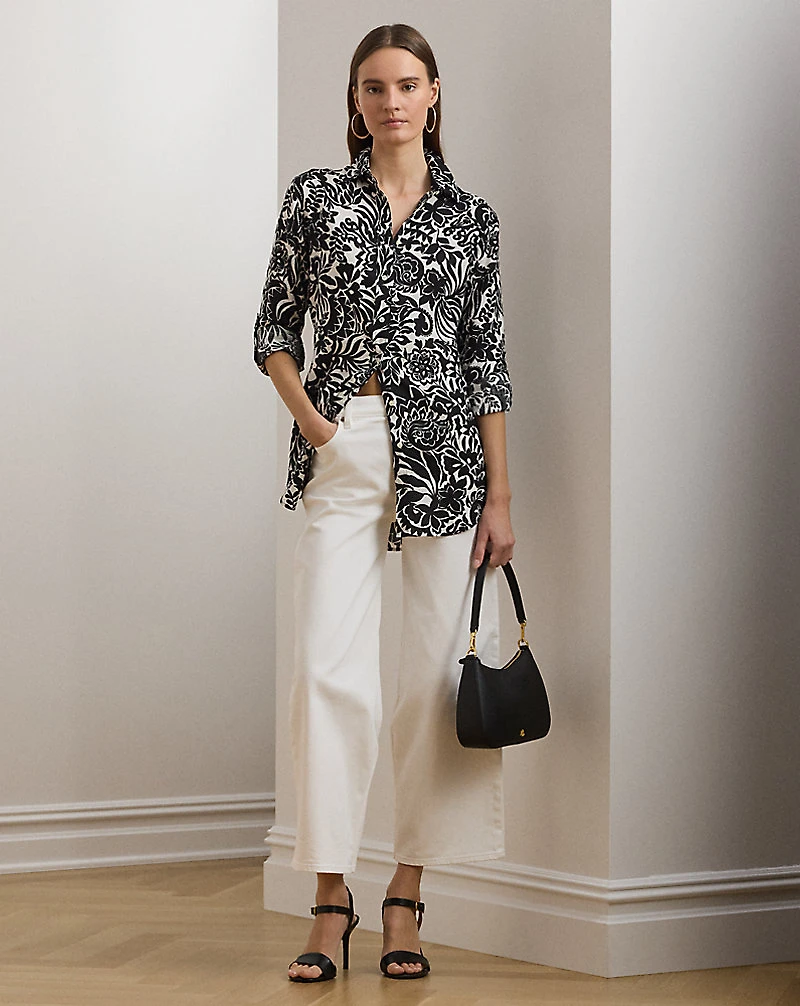 Relaxed Fit Floral Linen Shirt