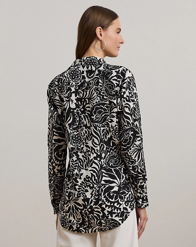 Relaxed Fit Floral Linen Shirt