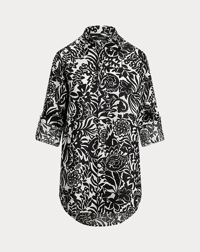 Relaxed Fit Floral Linen Shirt