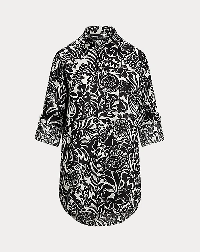 Relaxed Fit Floral Linen Shirt
