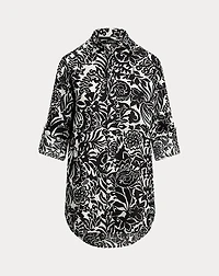 Relaxed Fit Floral Linen Shirt