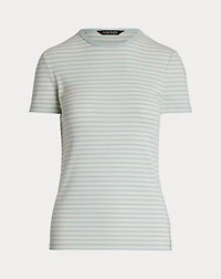 Striped Stretch Cotton Crewneck Tee