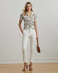 Print Stretch Piqué Polo Shirt