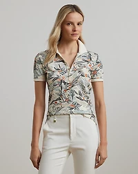 Print Stretch Piqué Polo Shirt