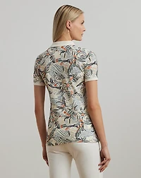 Print Stretch Piqué Polo Shirt
