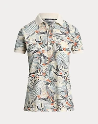 Print Stretch Piqué Polo Shirt