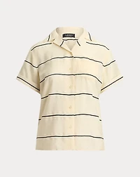 Striped Short-Sleeve Camp Shirt