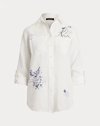 Relaxed Fit Print Roll-Tab Sleeve Shirt