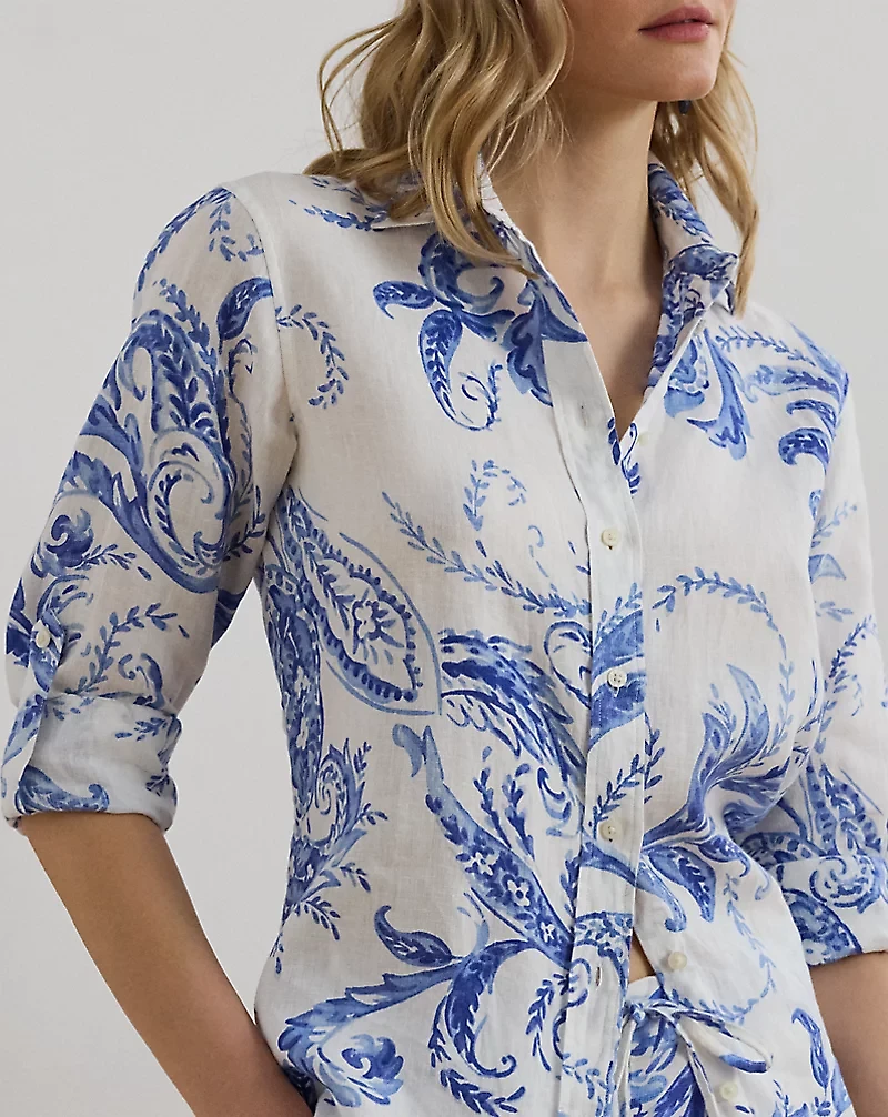 Relaxed Fit Paisley Linen Shirt